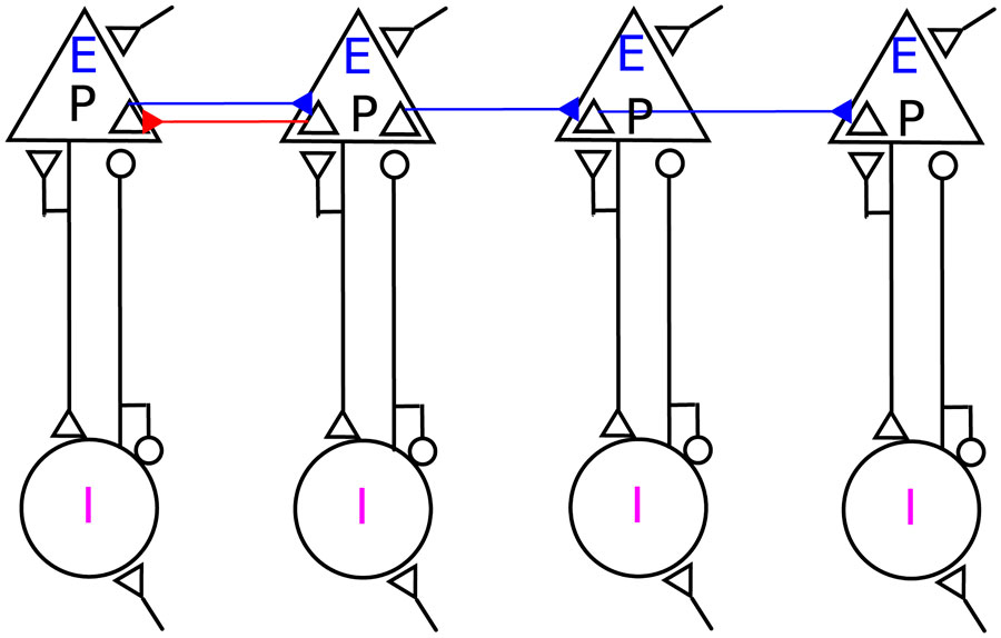 Schematische Darstellung eines Netzwerks von Netzwerken mit einem Resonanzpaar/ Schematic depiction of a network of networks with one resonance pair
