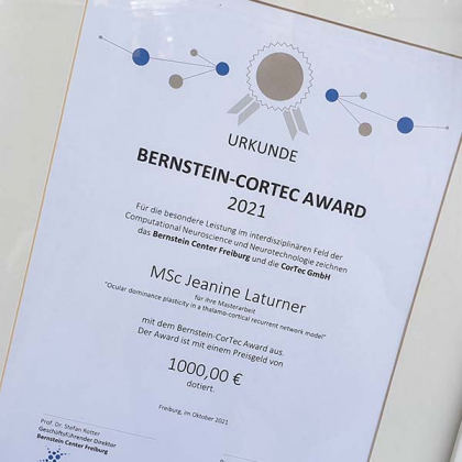 Urkunde CorTec Award