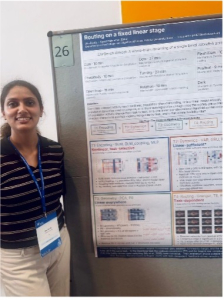 Ritu Panda mit ihrem Poster „Routing on a fixed linear stage“